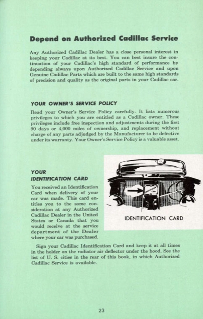 1953 Cadillac Owners Manual Page 1